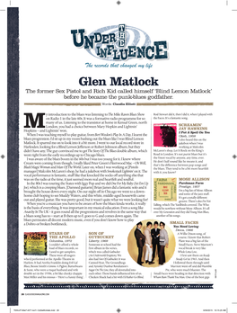 Glen Matlock the Former Sex Pistol and Rich Kid Called Himself ‘Blind Lemon Matlock’ Before He Became the Punk-Blues Godfather