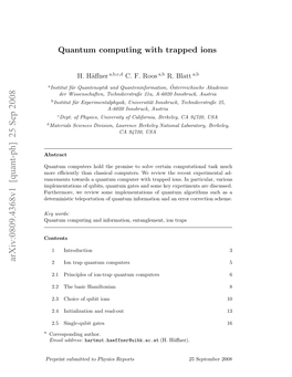 Quantum Computing with Trapped Ions