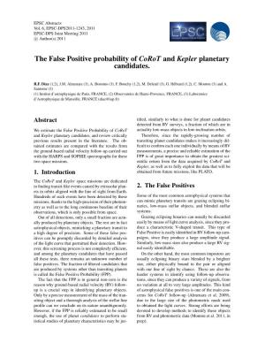 The False Positive Probability of Corot and Kepler Planetary Candidates
