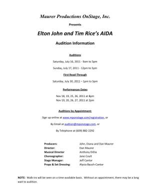 Elton John and Tim Rice's AIDA