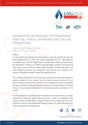 Integrated Technology in Processing High Co2, High
