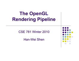 The Opengl Rendering Pipeline