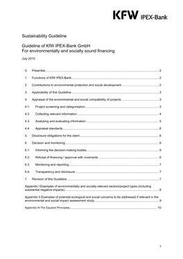 Sustainability Guideline of Kfw IPEX-Bank Gmbh (July 2015) Appendix III - the Equator Principles
