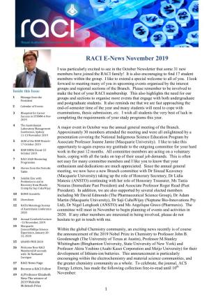 RACI E-News November 2019