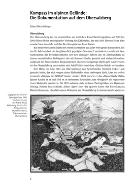 Kompass Im Alpinen Gelände: Die Dokumentation Auf Dem Obersalzberg