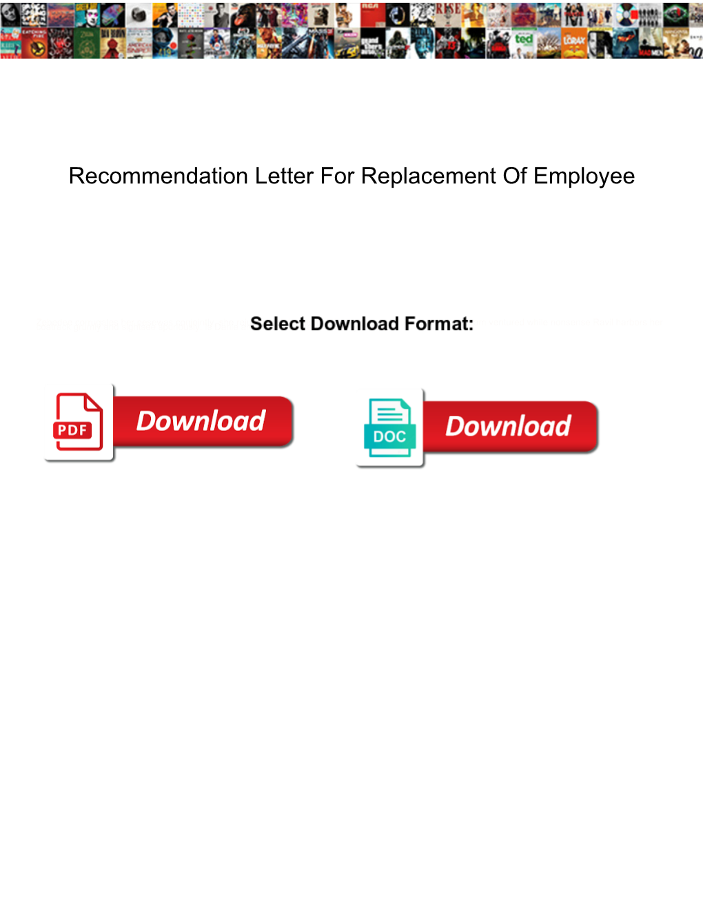 Recommendation Letter for Replacement of Employee