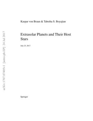 Extrasolar Planets and Their Host Stars