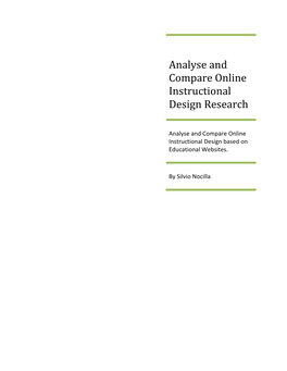 Analyse and Compare Online Instructional Design Research