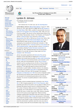 Lyndon B. Johnson - Wikipedia, the Free Encyclopedia 5/16/2014
