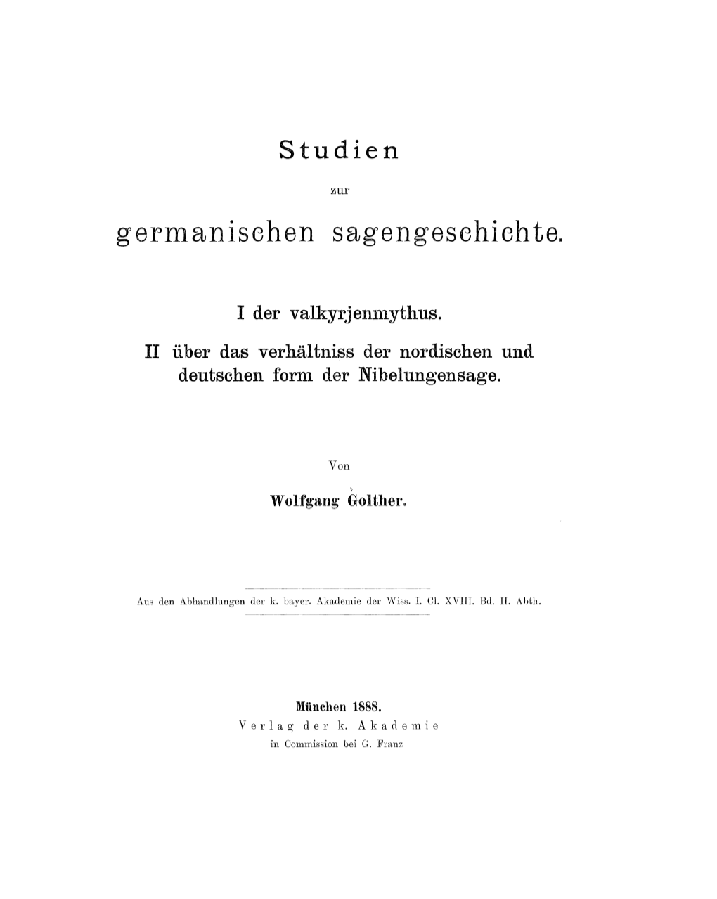 Germanischen Sagengeschichte