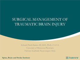 Surgical Management of Traumatic Brain Injury