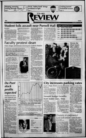 Student Foils Assault Near Purnell Hall Rapes Reported Per Year Faculty Protest Dean City Increases Parking Rates