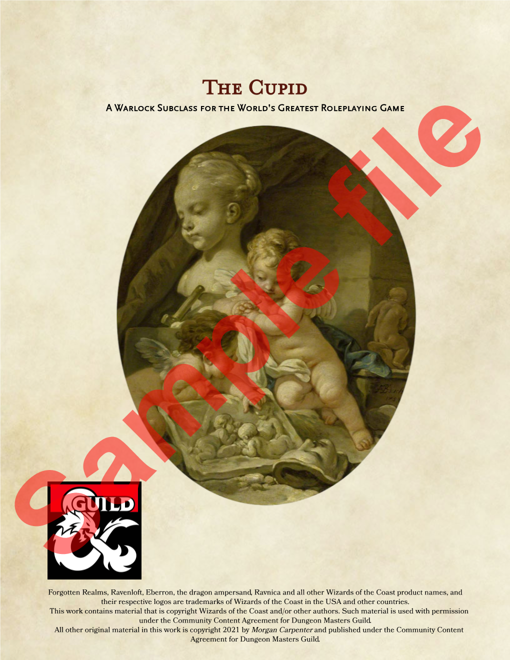 The Cupid a Warlock Subclass for the World's Greatest Roleplaying Game