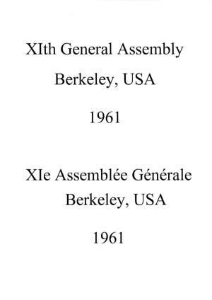Xith General Assembly Berkeley, USA