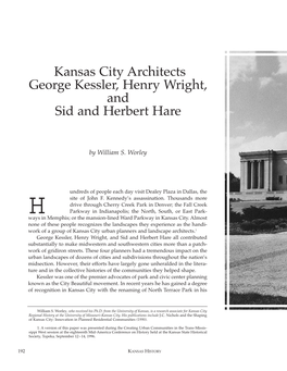 Kansas City Architects George Kessler, Henry Wright, and Sid and Herbert Hare