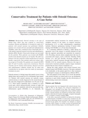 Conservative Treatment for Patients with Osteoid Osteoma: a Case Series