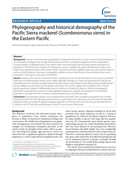 Phylogeography and Historical Demography of the Pacific Sierra