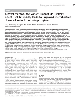 A Novel Method, the Variant Impact on Linkage Effect Test (VIOLET), Leads to Improved Identiﬁcation of Causal Variants in Linkage Regions