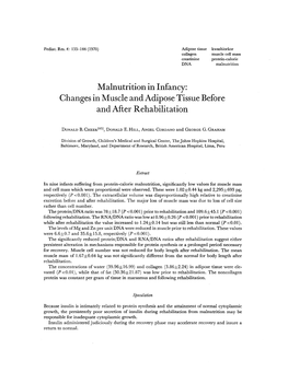 Malnutrition in Infancy: Changes in Muscle and Adipose Tissue Before and After Rehabilitation