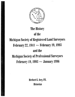 The History of the Michigan Society of Registered Land Surveyors