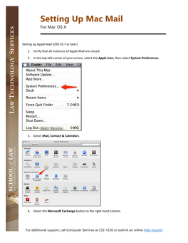 Setting up Mac Mail for Mac OS X