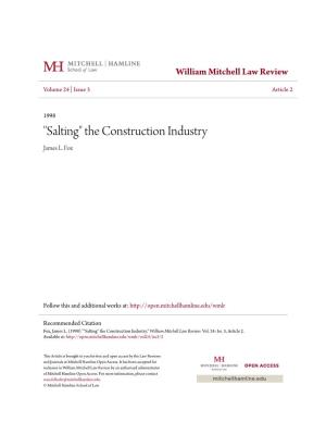 "Salting" the Construction Industry James L