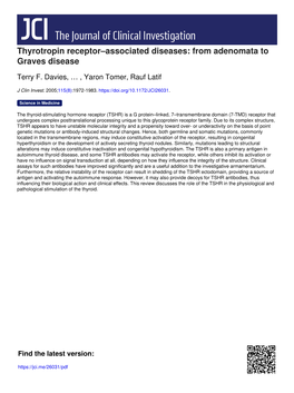 Thyrotropin Receptor–Associated Diseases: from Adenomata to Graves Disease