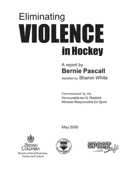 Eliminating Violence in Hockey Report
