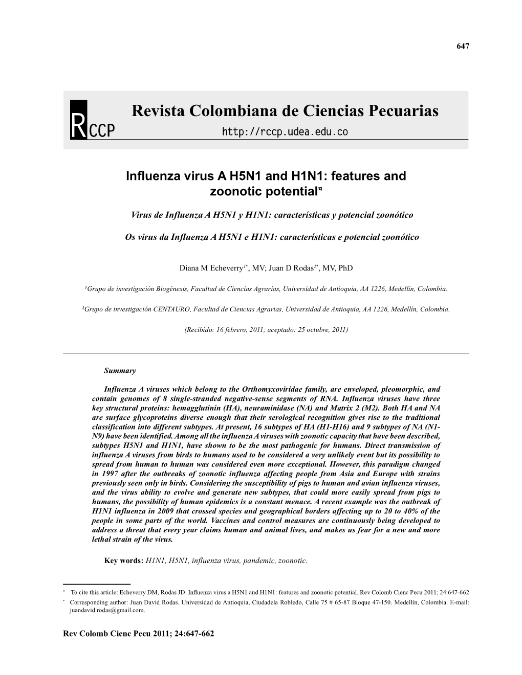 Influenza Virus a H5N1 and H1N1