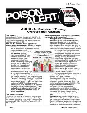 ADHD - an Overview of Therapy, Overdose and Treatment