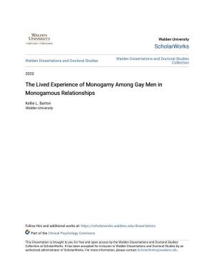 The Lived Experience of Monogamy Among Gay Men in Monogamous Relationships