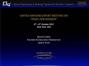 Space Diplomacy & Making “Space for Women” Leaders