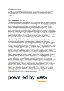 AWS Marken-Richtlinie Die Folgende Übersetzung Dient Ausschließlich Ihrer Information