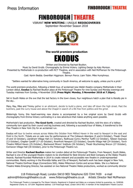 EXODUS Written and Directed by Rachael Boulton