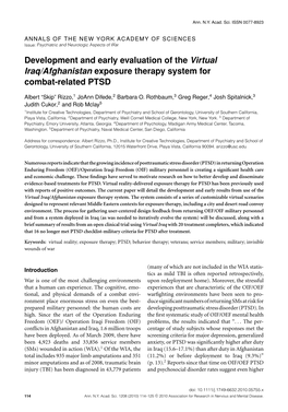 Virtual Iraq/Afghanistan Exposure Therapy System for Combat-Related PTSD