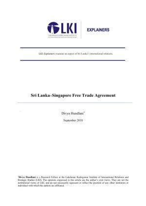 Sri Lanka–Singapore Free Trade Agreement