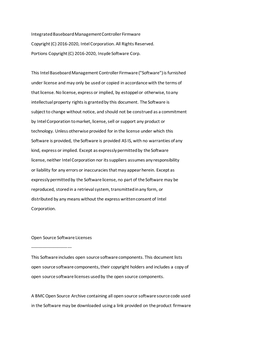 Integrated Baseboard Management Controller Firmware