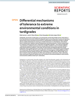 Differential Mechanisms of Tolerance to Extreme Environmental