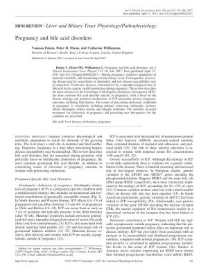 Pregnancy and Bile Acid Disorders