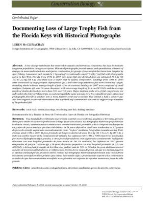 Documenting Loss of Large Trophy Fish from the Florida Keys with Historical Photographs