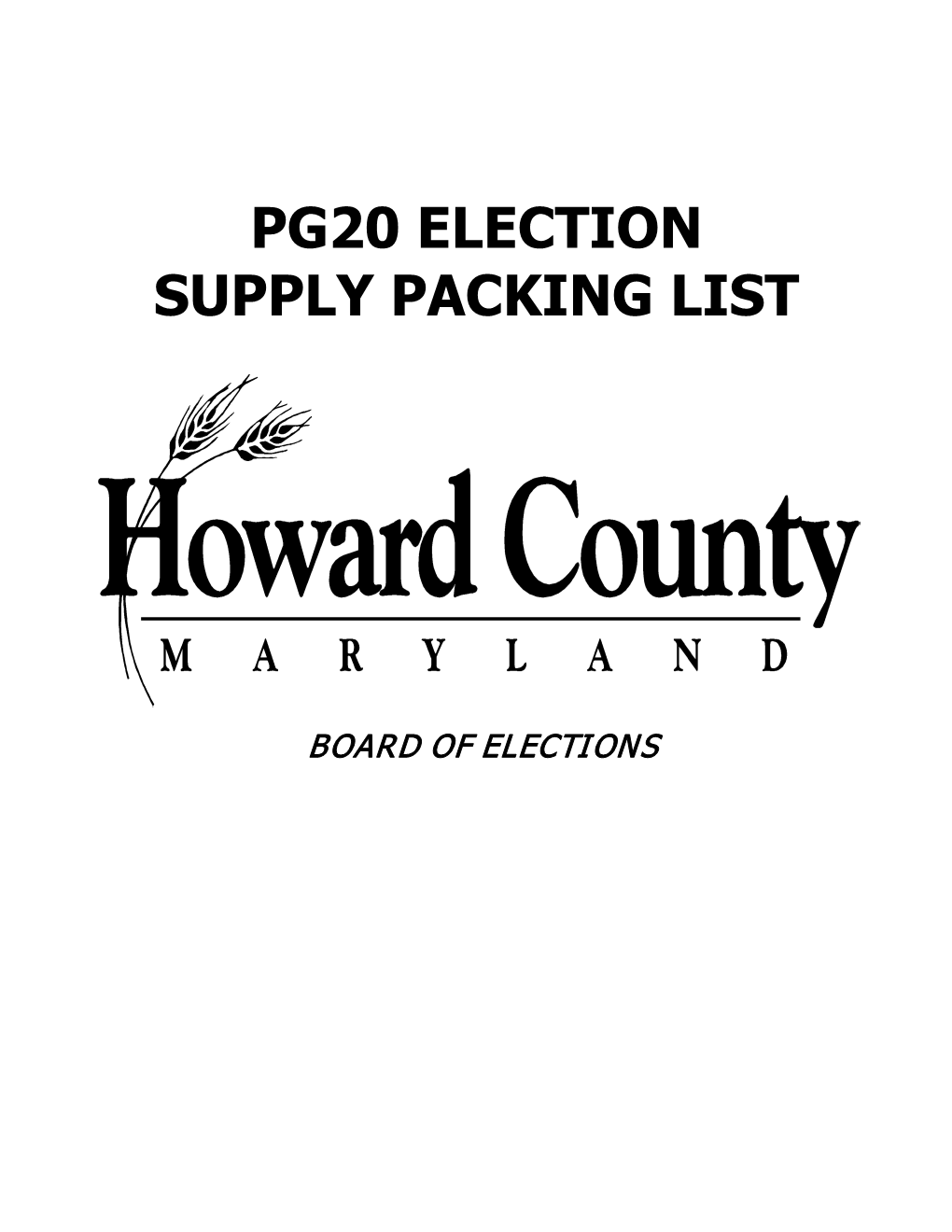Pg20 Election Supply Packing List