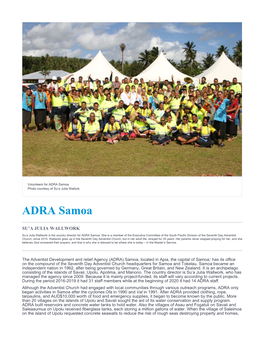 ADRA Samoa Photo Courtesy of Su’A Julia Wallork