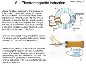6 – Electromagnetic Induction PHY167 Spring 2021