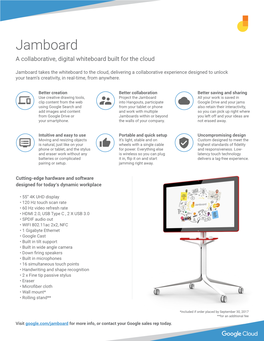 Jamboard a Collaborative, Digital Whiteboard Built for the Cloud