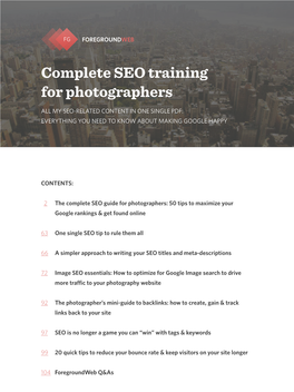 Complete SEO Training for Photographers