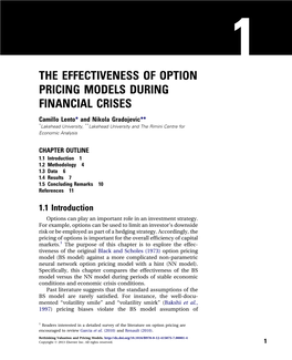 The Effectiveness of Option Pricing Models During Financial Crises