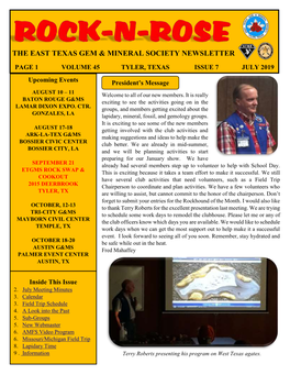 The East Texas Gem & Mineral Society Newsletter