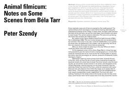 Notes on Some Scenes from Béla Tarr Peter Szendy