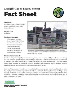 Landfill Gas to Energy Fact Sheet