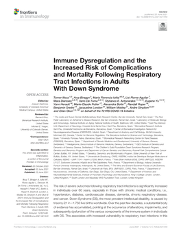 Immune Dysregulation and the Increased Risk of Complications and Mortality Following Respiratory Tract Infections in Adults with Down Syndrome